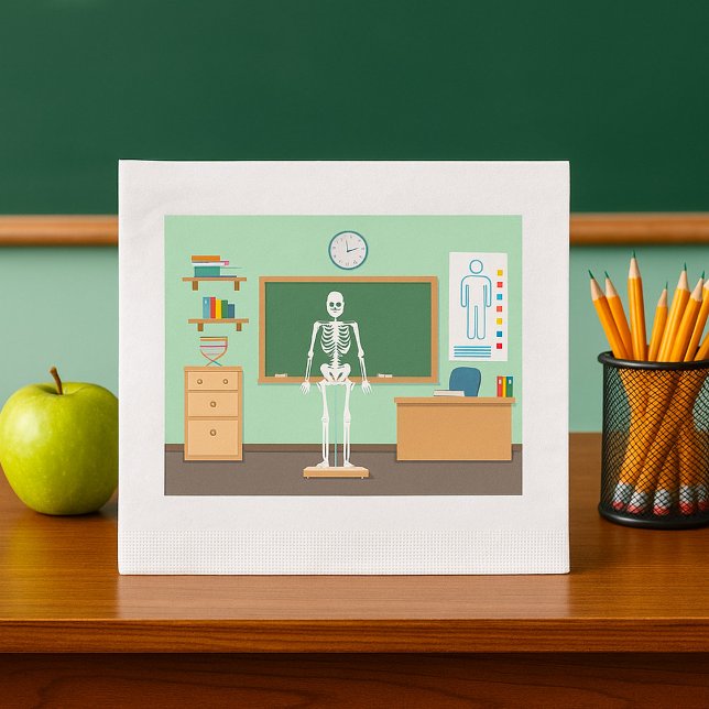 Serviette En Papier Classe scientifique Skeleton (Créateur téléchargé)