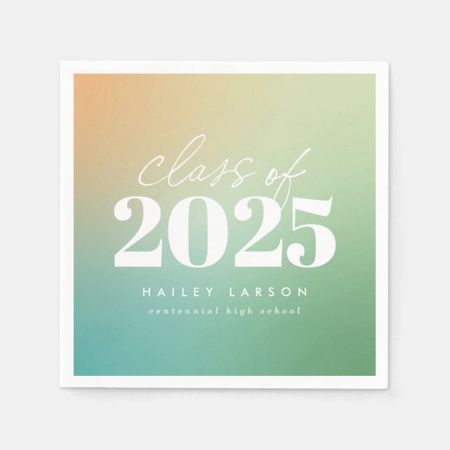 Serviette En Papier Classe tendance de 2024 Green Gradient Graduation (Devant)