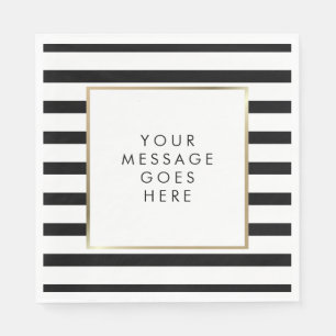 Serviette En Papier Classic Black and White Stripe