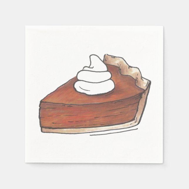 Serviette En Papier Classic Citrouille Pie Slice Thanksgiving Dîner (Devant)