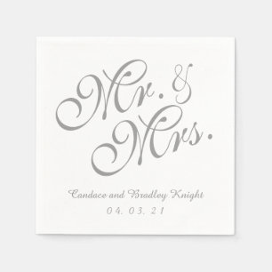 Serviette En Papier Classic M. et Mme Gray Papier Mariage Napkins