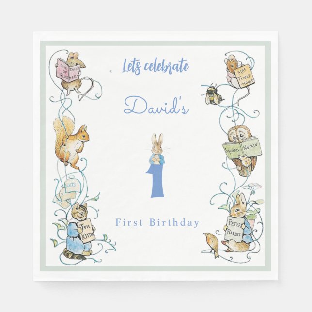 Serviette En Papier Classic Peter le lapin Beatrix Potter Anniversaire (Devant)