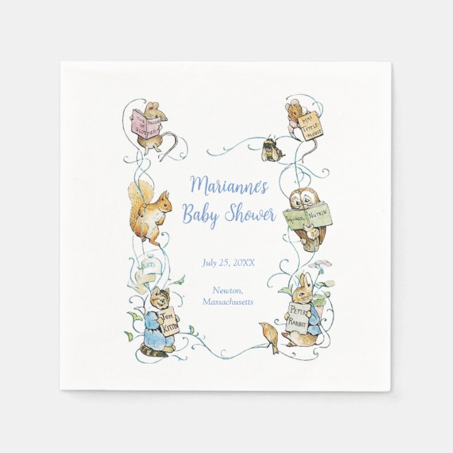 Serviette En Papier Classic Pierre le Baby shower lapin (Devant)