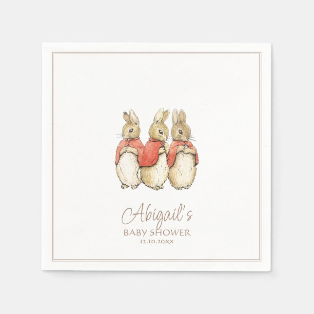 Serviette En Papier Classic Pierre le Baby shower lapin (Devant)