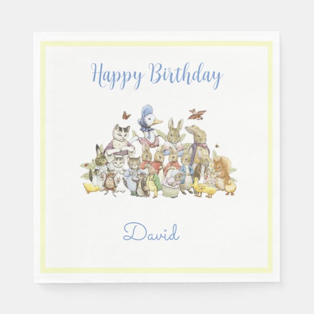 Serviette En Papier Classic Pierre le lapin Anniversaire (Devant)