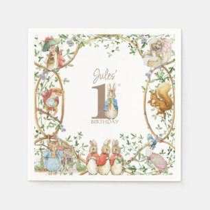 Serviette En Papier Classic Pierre le lapin Anniversaire