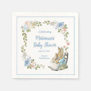 Serviette En Papier Classic Pierre le lapin Baby shower jumeau