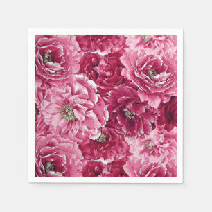 Serviette En Papier Classic Pink Peonies Clusters   Naples florales