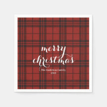 Classic Plaid Merry Christmas Festive -