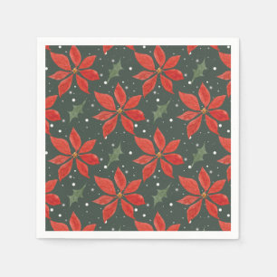 Serviette En Papier Classic Poinsetta Holiday