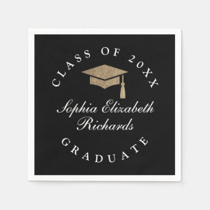 Serviette En Papier Classic Script noir et blanc