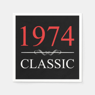 Serviette En Papier Classique 1974 50e anniversaire