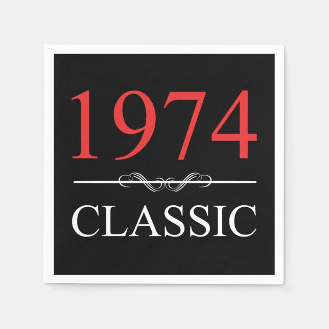 Serviette En Papier Classique 1974 50e anniversaire (Devant)