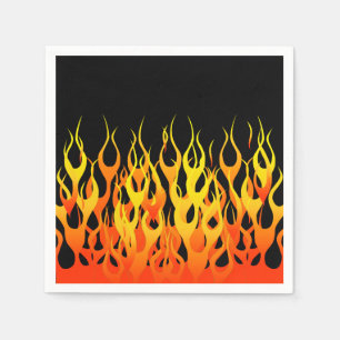 Serviette En Papier Classique chaud vibrant emballant des flammes sur
