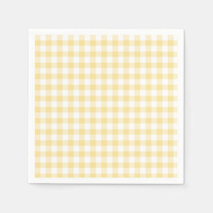 Serviette En Papier Classique En vichy canari jaune