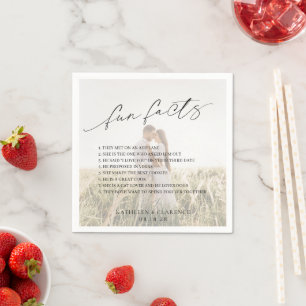 Serviette En Papier Classique Minimal Photo Fun Facts Mariage moderne