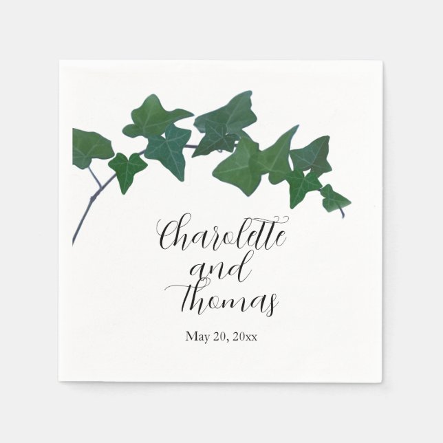 Serviette En Papier Classique Vert Anglais Ivy (Devant)