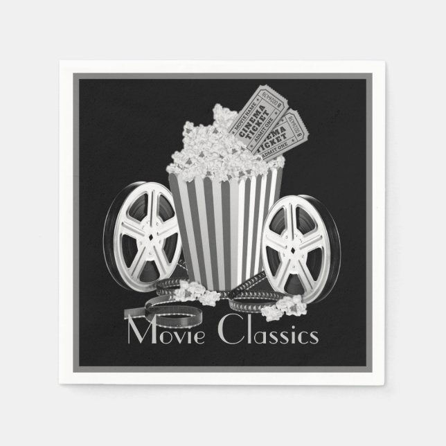Serviette En Papier Classiques de cinéma noir et blanc (Devant)
