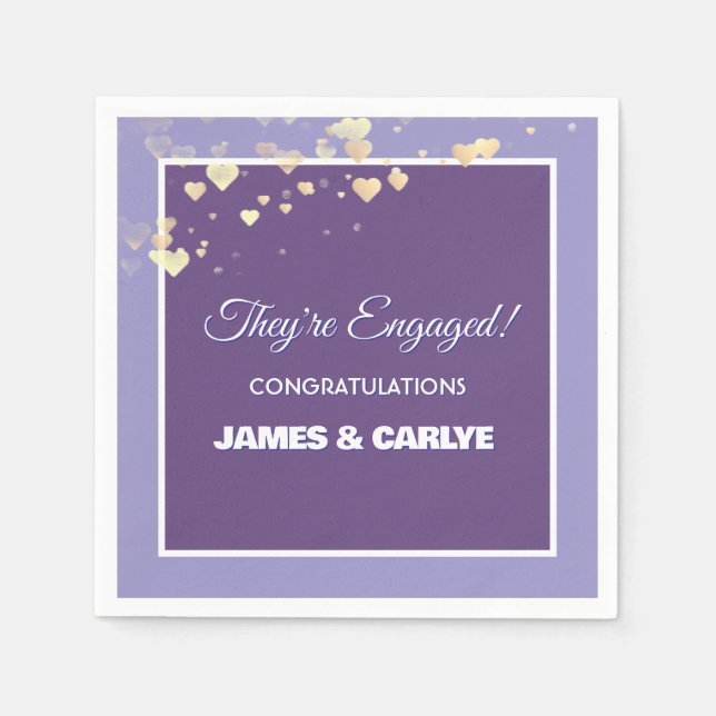 Serviette En Papier Classy, Custom Engagement Congrats  (Devant)