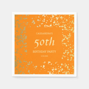 Serviette En Papier Classy Egypt Gold arrose Orange Anniversaire