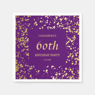 Serviette En Papier Classy Egypt Gold Sprinkings violet Anniversaire