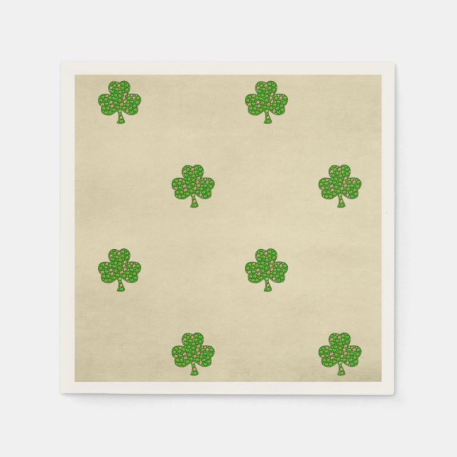 Serviette En Papier Classy Irish Lucky Shamrock St. Patrick's Day (Devant)