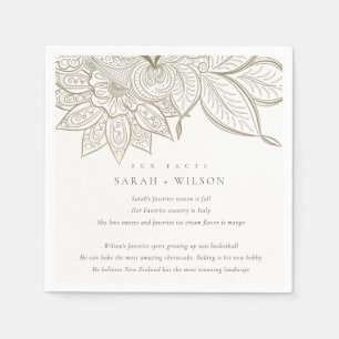 Serviette En Papier Classy Ornate Paisley Ivory Gold Mariage Fun Facts