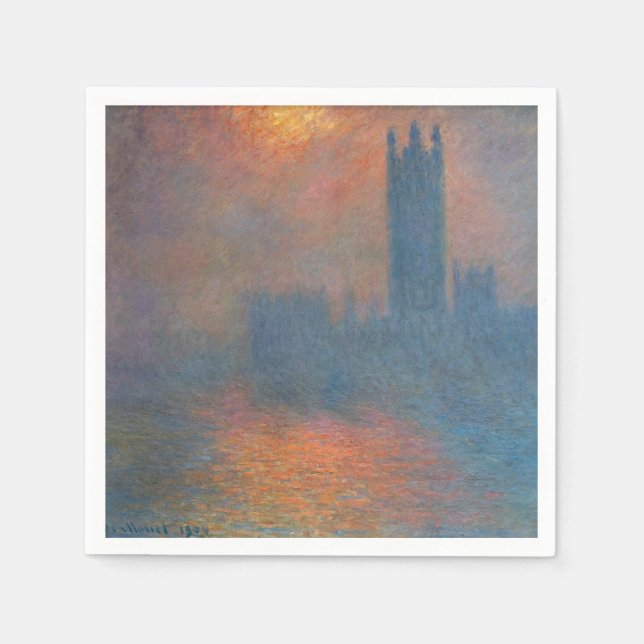 Serviette En Papier Claude Monet - Chambres du Parlement Londres (Devant)