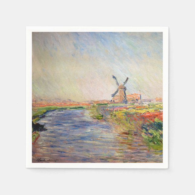 Serviette En Papier Claude Monet - Champ de Tulipes en Hollande (Devant)