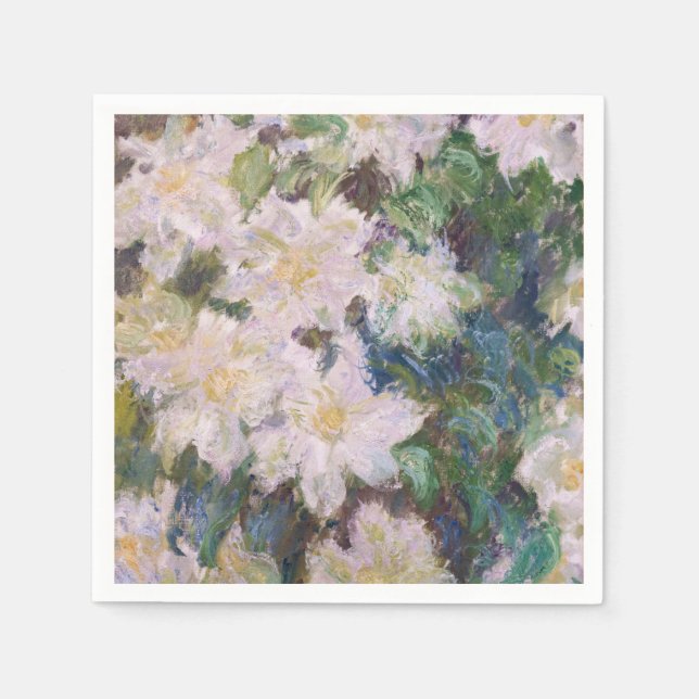 Serviette En Papier Claude Monet - Clematis blanc (Devant)