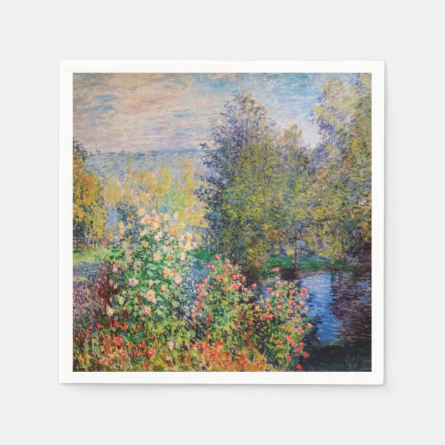 Serviette En Papier Claude Monet - Coin du jardin à Montgeron (Devant)