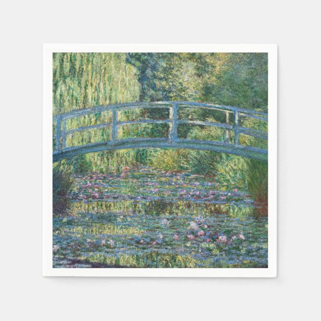 Serviette En Papier Claude Monet - Eau Lily étang, Harmonie verte (Devant)
