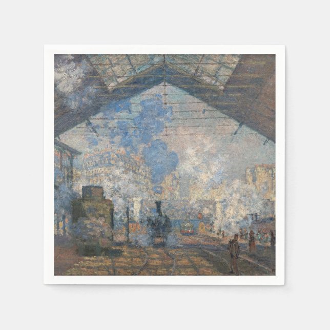 Serviette En Papier Claude Monet - Gare Saint-Lazare Vue extérieure (Devant)