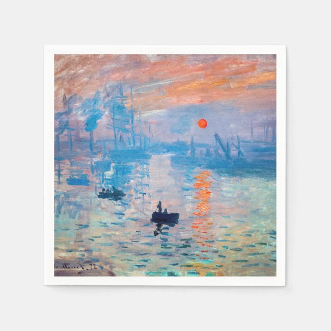 Serviette En Papier Claude Monet - Impression, lever de soleil (Devant)