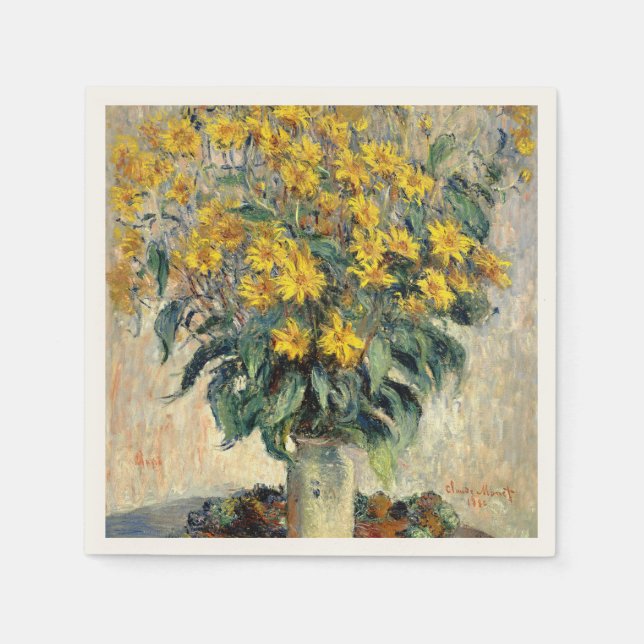 Serviette En Papier Claude Monet Jérusalem Artichoke Flowers 1880 (Devant)