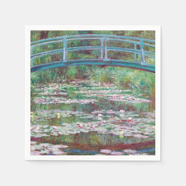 Serviette En Papier Claude Monet La passerelle japonaise (Devant)