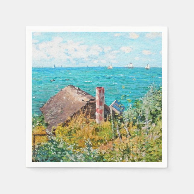 Serviette En Papier Claude Monet Le Cabine De Saint-Adresse Fine Art (Devant)