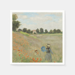 Serviette En Papier Claude Monet Le Champ de coquelicots près d'Argent