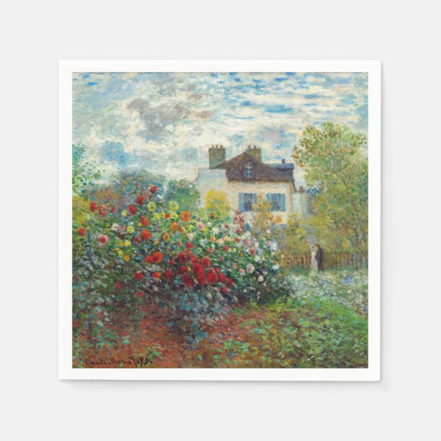 Serviette En Papier Claude Monet - Le Jardin de l'Artiste à Argenteuil (Devant)