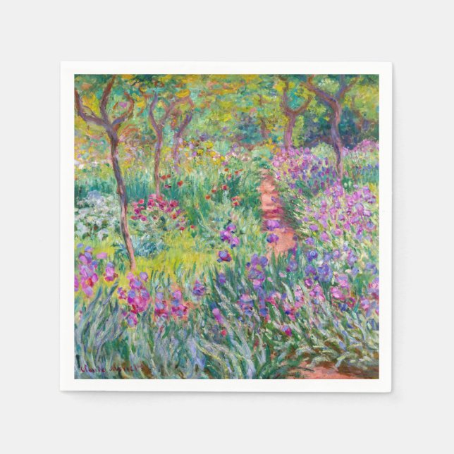 Serviette En Papier Claude Monet - Le jardin d'Iris à Giverny (Devant)