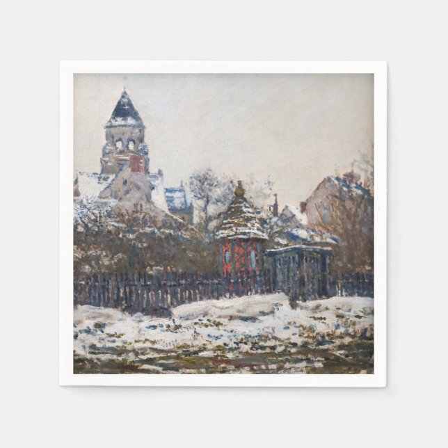 Serviette En Papier Claude Monet - L'église de Vetheuil (Devant)