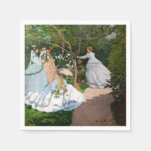 Serviette En Papier Claude Monet - Les femmes dans le jardin (Devant)
