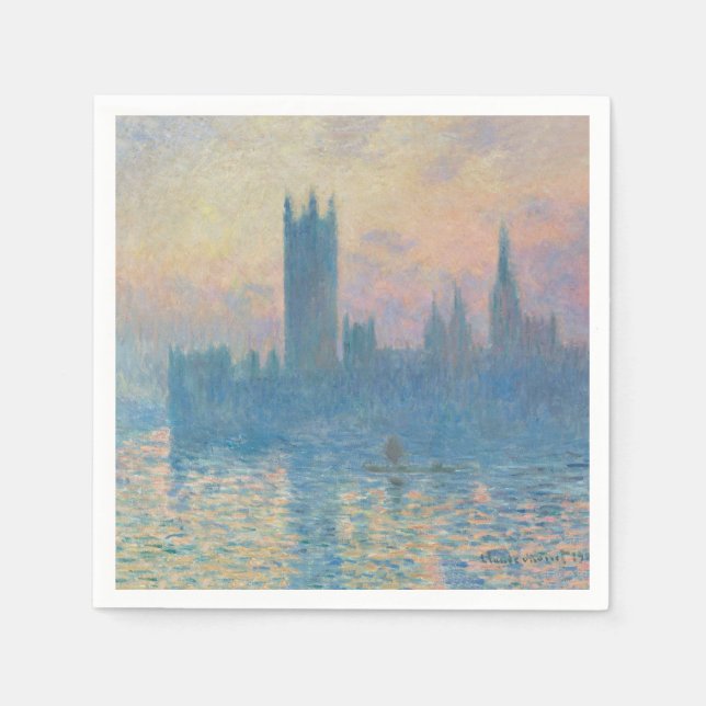 Serviette En Papier Claude Monet Les maisons du Parlement Coucher de s (Devant)
