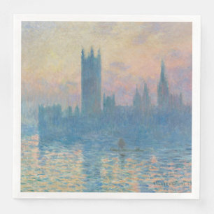 Serviette En Papier Claude Monet Les maisons du Parlement Coucher de s