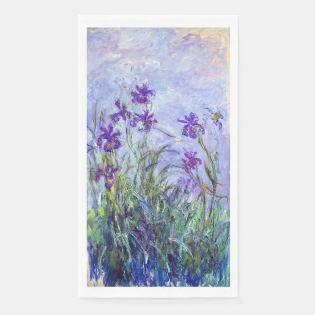 Serviette En Papier Claude Monet - Lilac Irises / Iris Mauves (Devant)