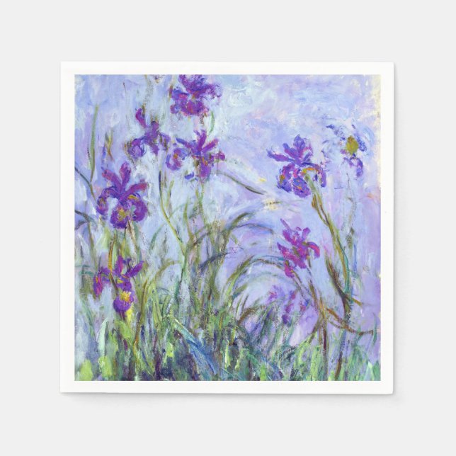 Serviette En Papier Claude Monet - Lilac Irises / Iris Mauves (Devant)