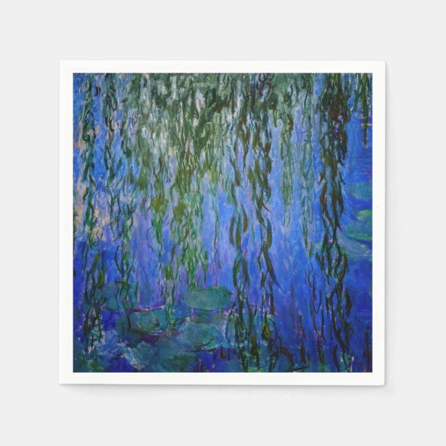 Serviette En Papier Claude Monet - Lys d'eau avec saule plumant (Devant)