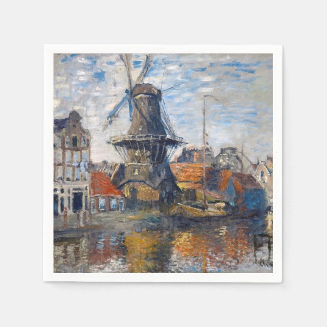 Serviette En Papier Claude Monet - Moulin à vent, Amsterdam  (Devant)