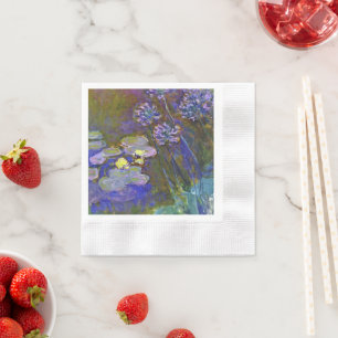 Serviette En Papier Claude Monet Nymphéas Agapanthes