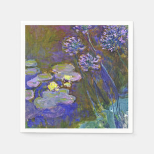 Serviette En Papier Claude Monet Nymphéas Agapanthus Art Vintage